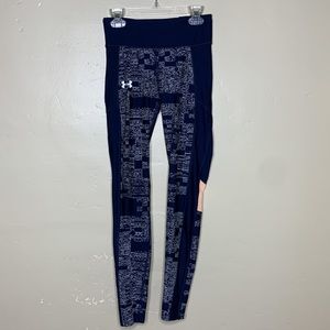 UNDER ARMOUR Compression Legging Blue Gray Peach Active Wear Workout XS
